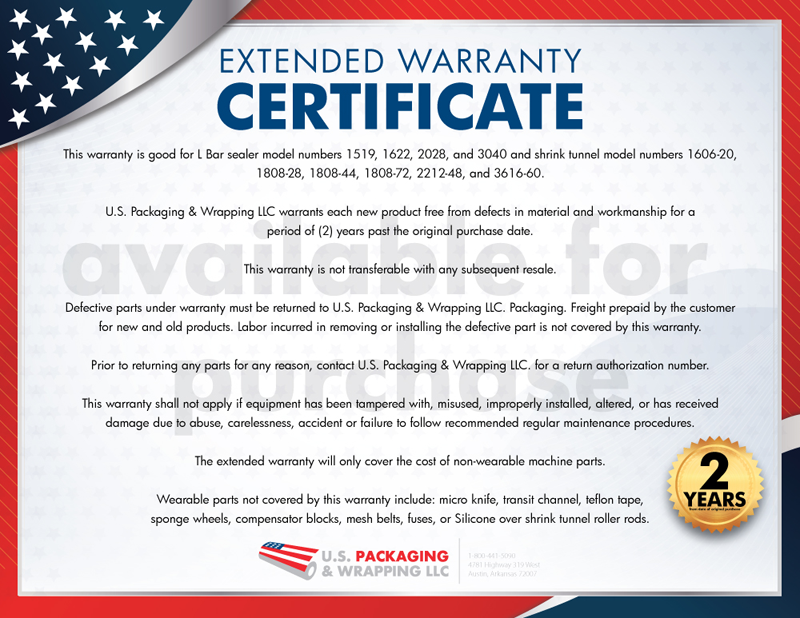 Extended Warranty Certificate for TL-1606-20