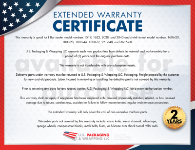 2-Yea L Bar Sealer Warranty