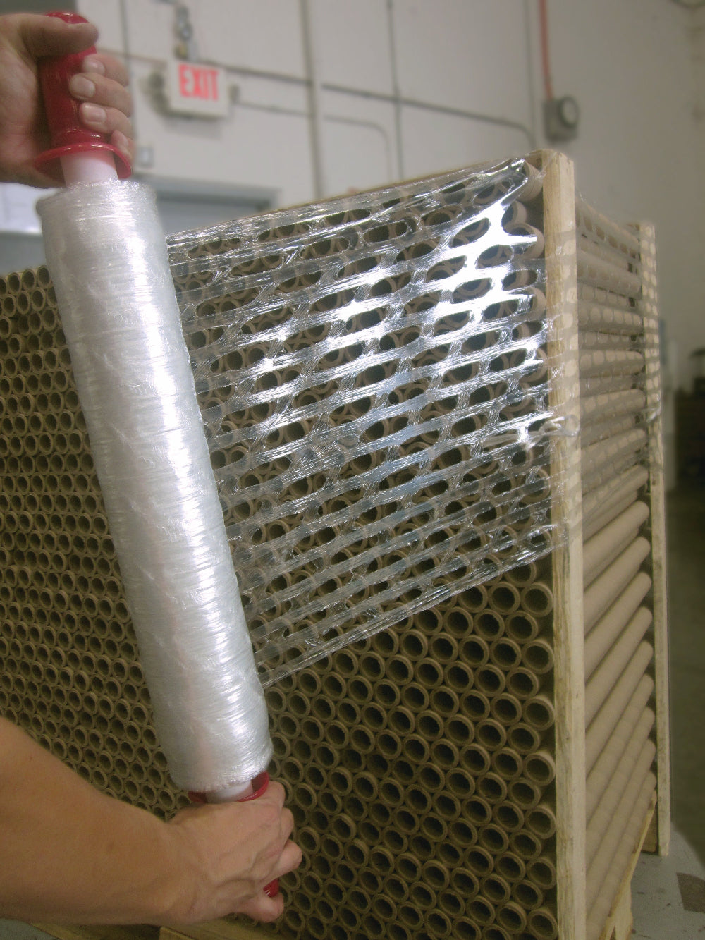 Airflow Extended Core Stretch Film Used around tubes for ventilation
